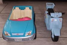 Voiture + scooter vintage pour poupée type Barbie bon état