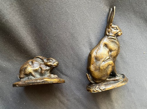 Bronzes barye lapin et - de,