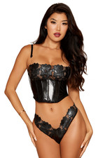 Bustier noir avec armatures en