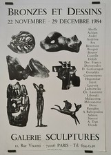 Bronzes et dessins	1984 Affiche Originale Exposition Sculpture