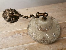 Suspension, Lustre art déco, Verre glaçons.