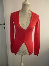 long gilet rouge taille S