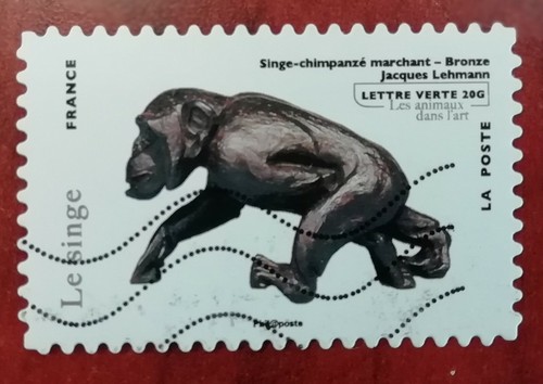 Timbre france singe - timbre,