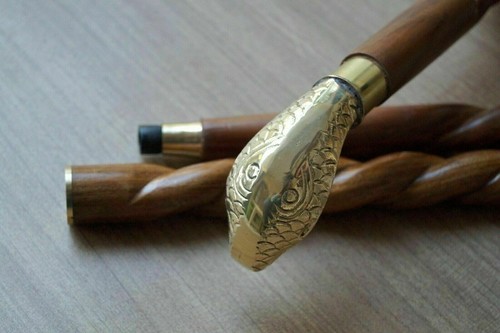 Canne vintage bois - canne,