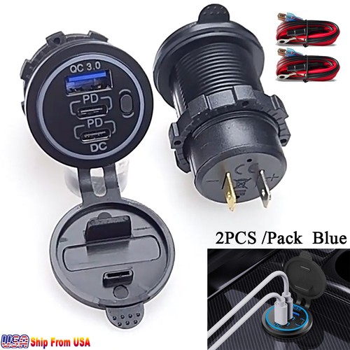 2pcs car charger socket - charger, pd