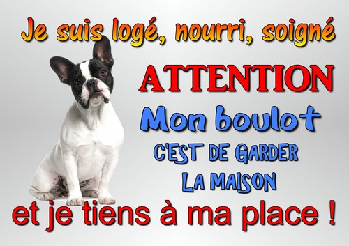 Plaque alu attention - alu, chien