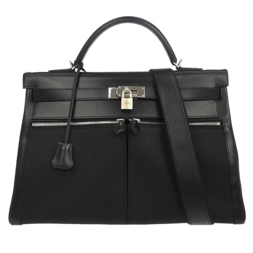 Hermes black toile officier - black,