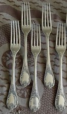 LOT 5 FOURCHETTES DE TABLE SIGNE CHRISTOFLE MODELE MARLY METAL ARGENTE NEUVE