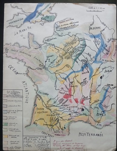 Rare dessin scolaire - , carte