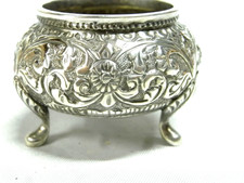 🇫🇷 ANCIEN POT SALERON SALIERE TRIPODE ARGENT MASSIF ISLAMIC OTTOMAN ORIENTALE