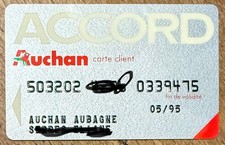CARTE DE CRÉDIT PAIEMENT AUCHAN ACCORD FIDÉLITÉ BANCAIRE TÉLÉCARTE PAYCARD CARTA