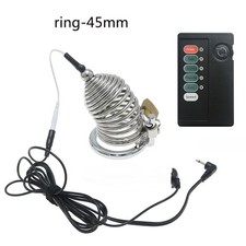 Male E-stim Shock Chastity Cage Device Ball Rings Binding For Men Lockable