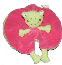 Doudou plat rond grenouille Nicotoy rose verte 579/1270