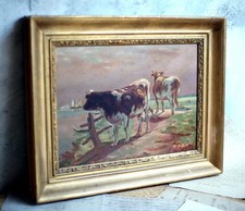 Antique Bucolic Landscape Oil