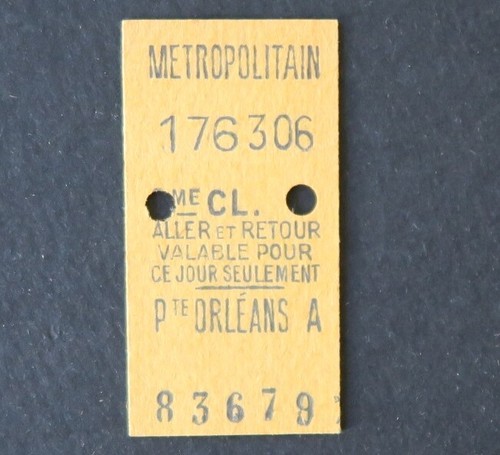 Ancien ticket métro 1933 - ancien,