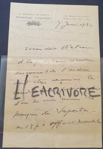 Lettre autographe signée - signée, du