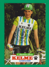 CYCLISME carte cycliste J. MARTINEZ OLIVER équipe KELME 1987 Signée