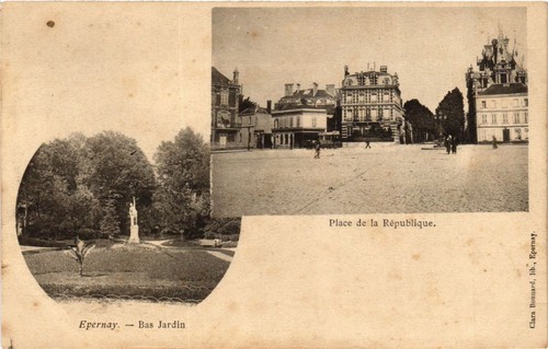 Cpa épernay bas - -, jardin