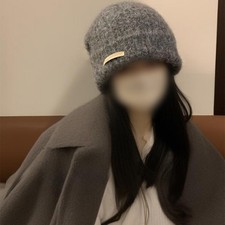 Casquette à poils de fil bonnet tricoté chaud design double couche coton méla