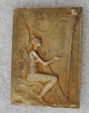 JOLIE MEDAILLE FEMME à LA HARPE  graveur Delpech  -  thème MUSIQUE