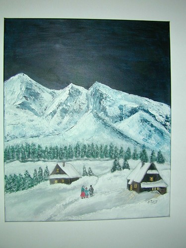 Montagne tableau chalet - montagne,