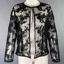 Veste Blazer En Dentelle Noire Taille M Marisa Baratelli