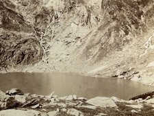 AUTRICHE Tyrol Schwarzsee Lac Montagne c1900 Photo Stereo Vintage Citrate 