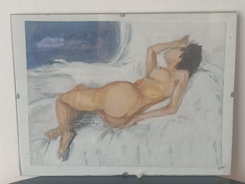 Peinture femme allongée - peinture,
