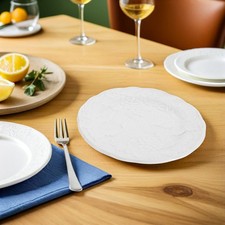  Assiettes Plates Blanches De