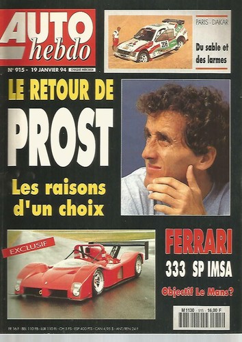 Auto hebdo 915 ferrari 333 - ferrari,
