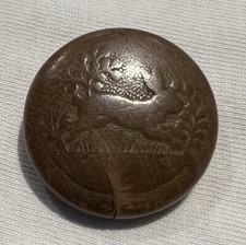 Rare Bouton chasse « Lapin » - bois