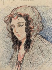 H. DEZAUTIERE Crayon Portrait