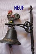 CLOCHE de PORTE COQ en FONTE (