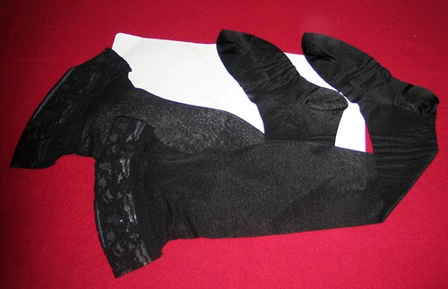 Bas noir jarretiere sat - t, 4