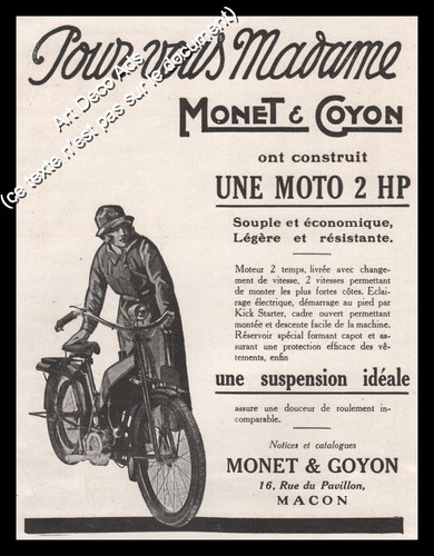 Publicité monet goyon - monet, moto