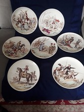 ASSIETTE FAIENCE CREIL MONTEREAU 19 SIECLE NOS GLOIRES MILITAIRES 7 PIECES