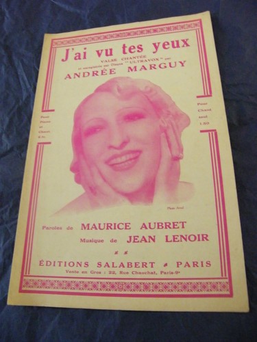 Partition vu tes - j'ai, yeux