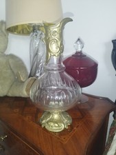 Aiguière Verre Et Métal Ancienne