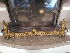 Ancienne Barre De Cheminee Bronze Laiton