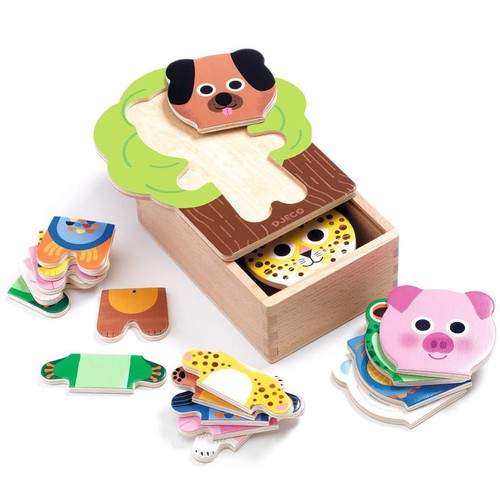 Puzzle bois arbre animaux - puzzle,