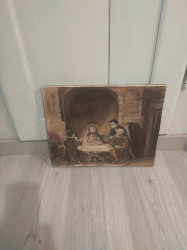 Ancien tableau huile - sur, toile