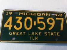 1968 michigan license plate