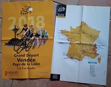 Cyclisme 2 Affiches départ + carte Tour de France 2018 - Format 40x60 cm.