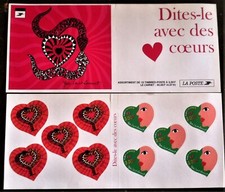 Carnet timbres DITES LE AVEC DES COEURS YVES SAINT LAURENT  NEUF non plié