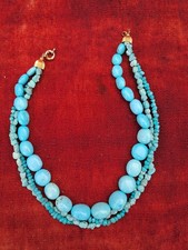 Gros collier en pierre de turquoise, 50cm