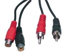 Cable avec fiche rca x2 mâle