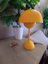 Lampe de table LED rechargeable en forme de fleur de champignon - Jaune