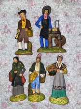 Cinq santons  creche  terre cuite RICARD Possibilité de vente à l’unité