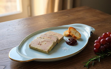 Plateau à Foie Gras Vintage en Porcelaine | Plat Ovale Forme Canard / Cygne