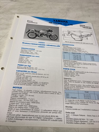 Yamaha fzr1000 type 2le 1987 - type,
